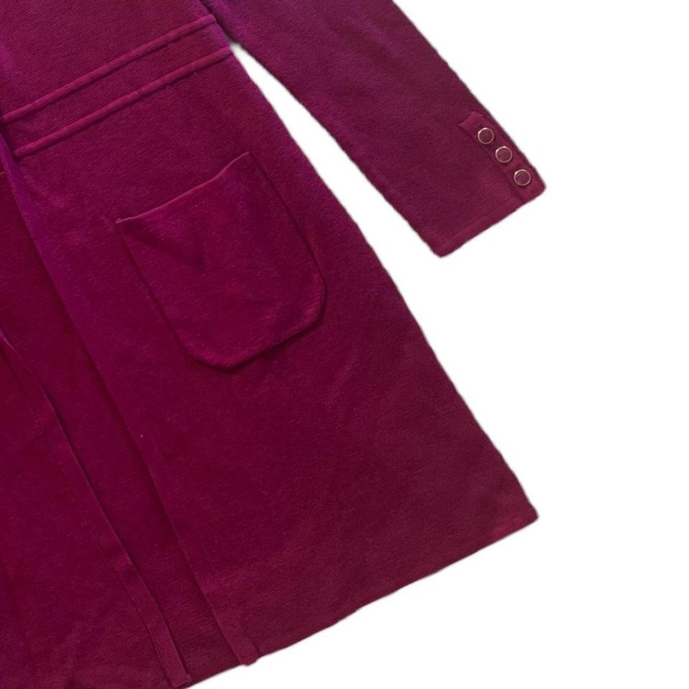 Talbots Sweater Womens Fuchsia Cotton Modal Open Long Line Cardigan - Small - Picture 3 of 8